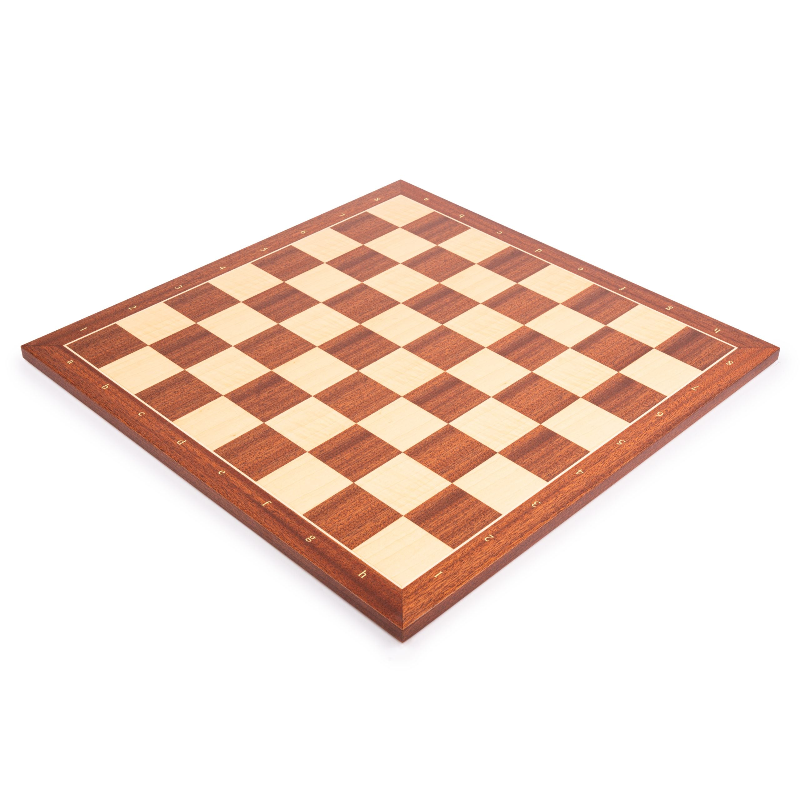 Large Mahogany Chessboard with Coordinates