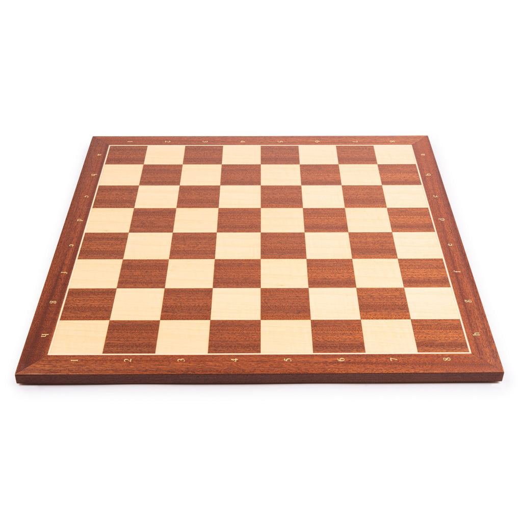 Large Mahogany Chessboard with Coordinates